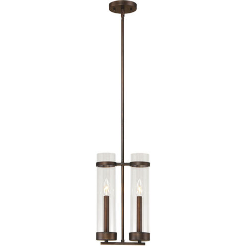 Milan 2 Light 9 inch Rubbed Bronze Mini-Pendant Ceiling Light